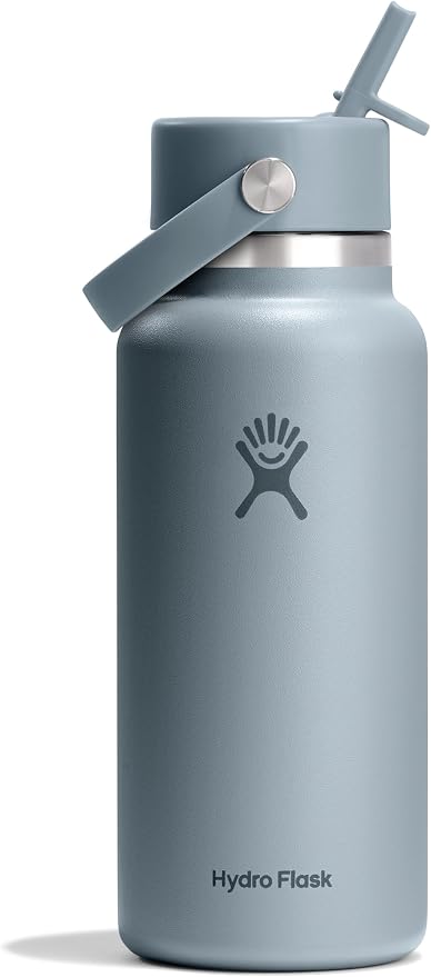 Hydro Flask 32 oz Wide Mouth bottle in Shale Gray with Flex Straw Cap