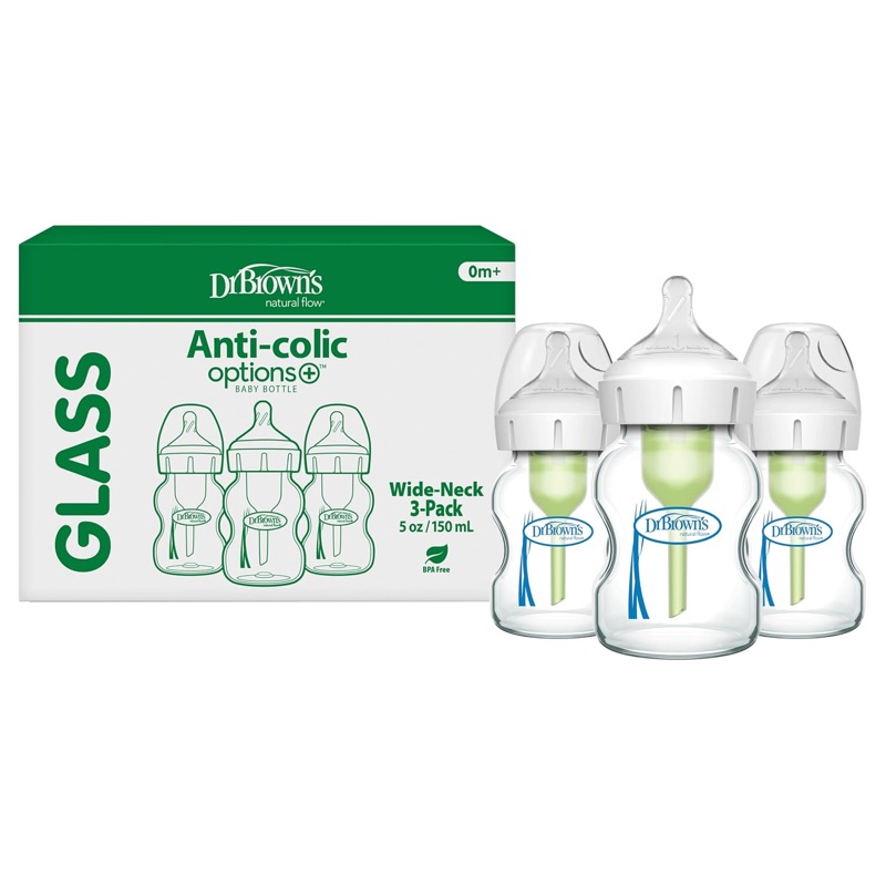 Dr. Brown's Anti-Colic Options+ Glass (5 oz, 3-pack) product photo