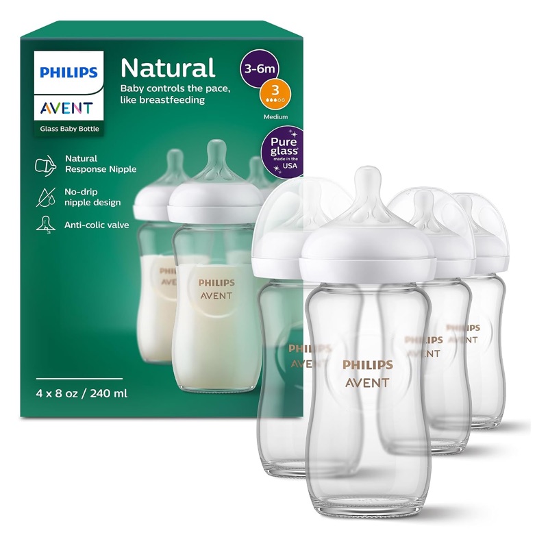 Philips Avent Natural Glass Bottle (8 oz) product photo